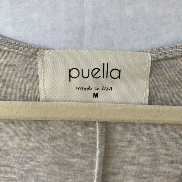 Anthro | Puella | Oatmeal Green Stripes Swing Top Size Medium M - Picture 5 of 6